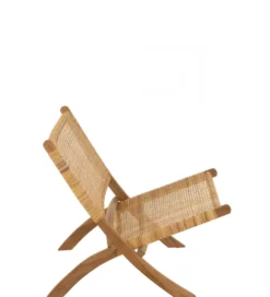 Krzesło FOLDE 78 cm drewno teak rattan