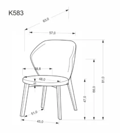 Krzesło K583 81 cm beżowe orzechowe