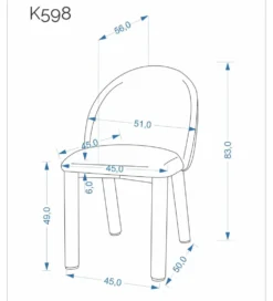Krzesło K598 83 cm brązowe