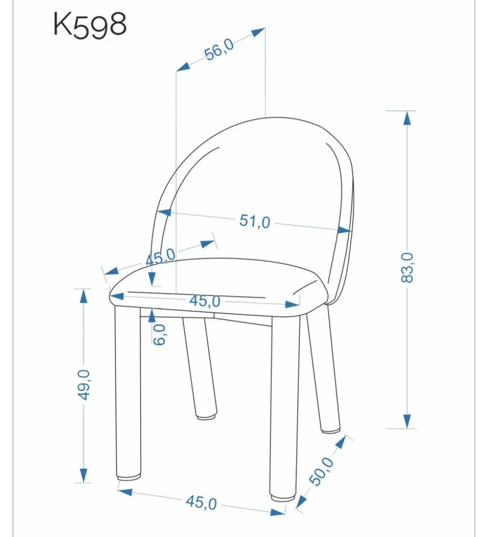 Krzesło K598 83 cm brązowe