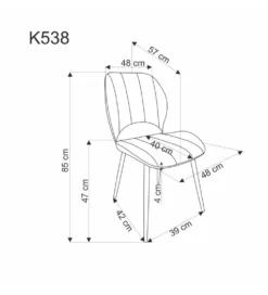 Krzesło K538 85 cm ciemno zielony