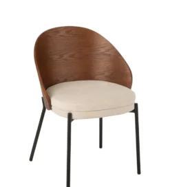 Krzesło LONEPLY 75 cm naturalne ciemno brązowe beżowe