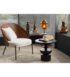 Krzesło LONEPLY 82 cm naturalne ciemno brązowe beżowe