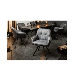 Krzesło Lounger obrotowe 180 stopni szare