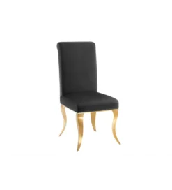 Krzesło MODERN BAROCK welwet czarny złote nogi