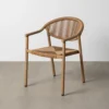 Krzesło NAMILANO 80 cm plecionka w stylu rattan brązowe
