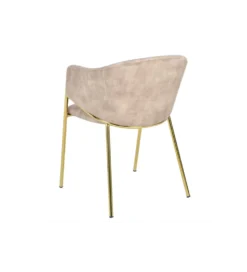 Krzesło NOBLESSE welwet beige złote nogi