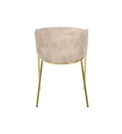 Krzesło NOBLESSE welwet beige złote nogi