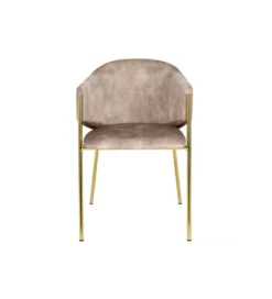 Krzesło NOBLESSE welwet beige złote nogi