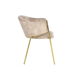 Krzesło NOBLESSE welwet beige złote nogi