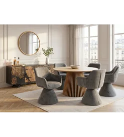 Krzesło obrotowe AMBIENTO 79 cm 180 stopni chenille szare