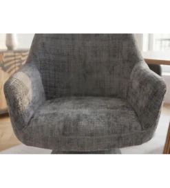 Krzesło obrotowe AMBIENTO 79 cm 180 stopni chenille szare