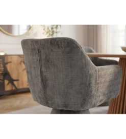 Krzesło obrotowe AMBIENTO 79 cm 180 stopni chenille szare