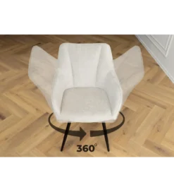 Krzesło obrotowe AVIGNON chenille beige czarne nogi