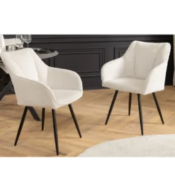 Krzesło obrotowe AVIGNON chenille beige czarne nogi
