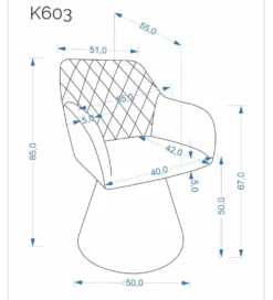 Krzesło obrotowe K603 85 cm popielate