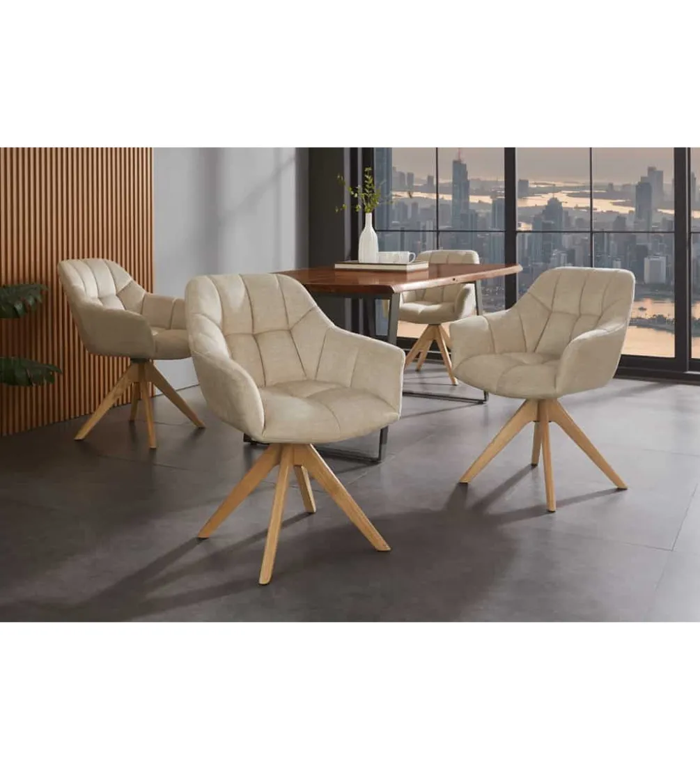 Krzesło obrotowe PAPILLON 83 cm 180 stopni beżowe