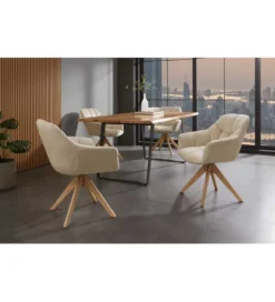 Krzesło obrotowe PAPILLON 83 cm 180 stopni beżowe