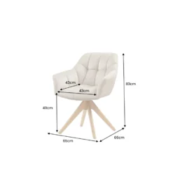 Krzesło obrotowe PAPILLON 83 cm 180 stopni beżowe