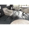 Krzesło obrotowe PAPILLON 83 cm 180 stopni skórzany taupe