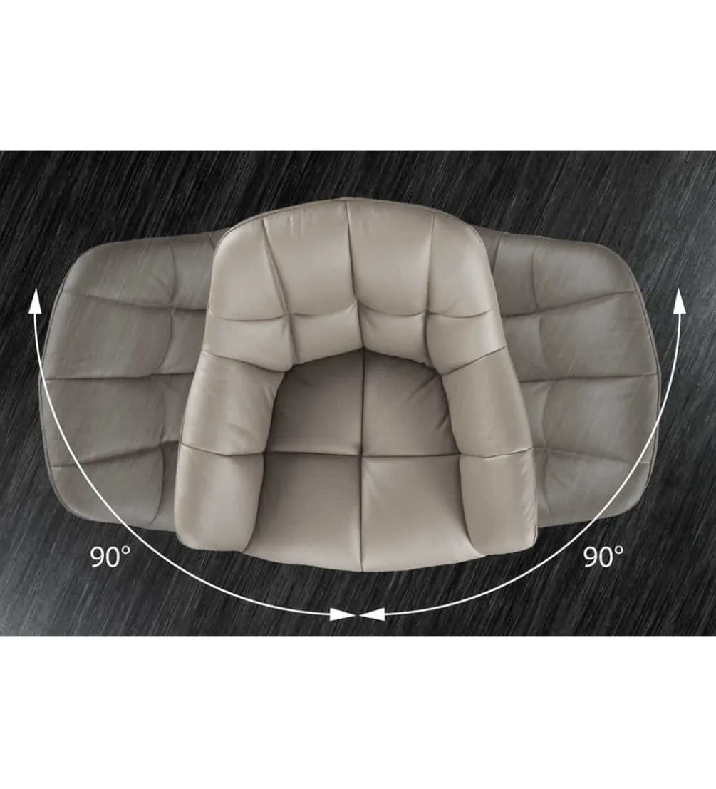 Krzesło obrotowe PAPILLON 83 cm 180 stopni skórzany taupe