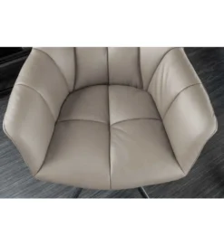 Krzesło obrotowe PAPILLON 83 cm 180 stopni skórzany taupe