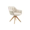 Krzesło obrotowe PAPILLON 83 cm 180 stopni chenille champagne beige