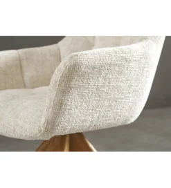 Krzesło obrotowe PAPILLON 83 cm 180 stopni chenille champagne beige