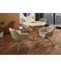 Krzesło obrotowe PAPILLON 83 cm 180 stopni beżowe szare
