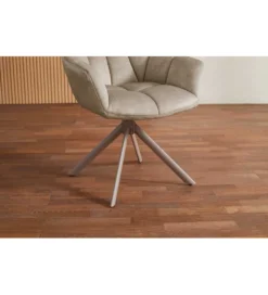 Krzesło obrotowe PAPILLON 83 cm 180 stopni beżowe szare