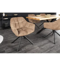 Krzesło obrotowe PAPILLON 83 cm 180 stopni champagne beżowe