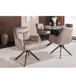 Krzesło obrotowe PROMETHEUS 88 cm 180 stopni welwet taupe