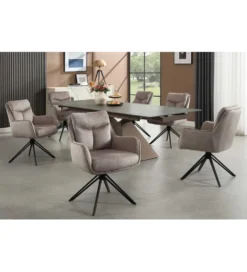 Krzesło obrotowe PROMETHEUS 88 cm 180 stopni welwet taupe
