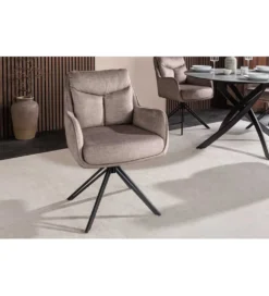 Krzesło obrotowe PROMETHEUS 88 cm 180 stopni welwet taupe