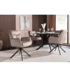 Krzesło obrotowe PROMETHEUS 88 cm 180 stopni welwet taupe