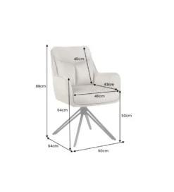 Krzesło obrotowe PROMETHEUS 88 cm 180 stopni welwet taupe