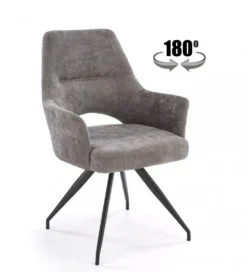Krzesło obrotowe siedzisko 180 stopni PAOLA szare