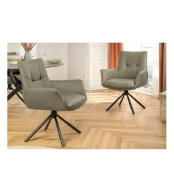Krzesło obrotowe SIGNATURE skórzany taupe