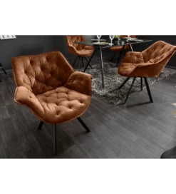 Krzesło obrotowe THE DUTCH COMFORT welwet brązowy
