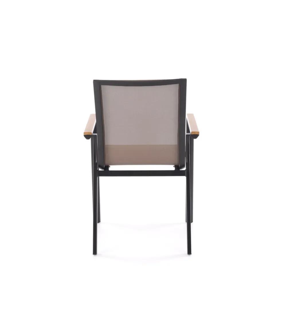 Krzesło ogrodowe FIERRO 88 cm czarny brązowy