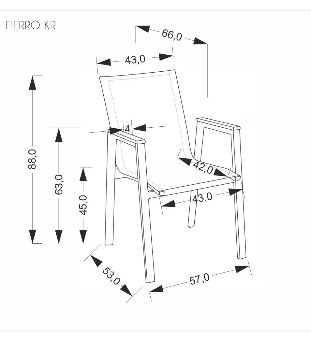 Krzesło ogrodowe FIERRO 88 cm czarny brązowy