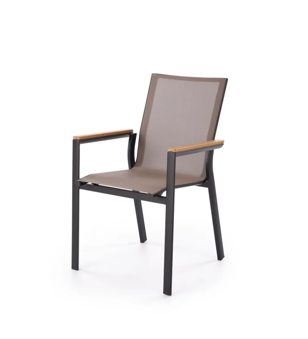 Krzesło ogrodowe FIERRO 88 cm czarny brązowy