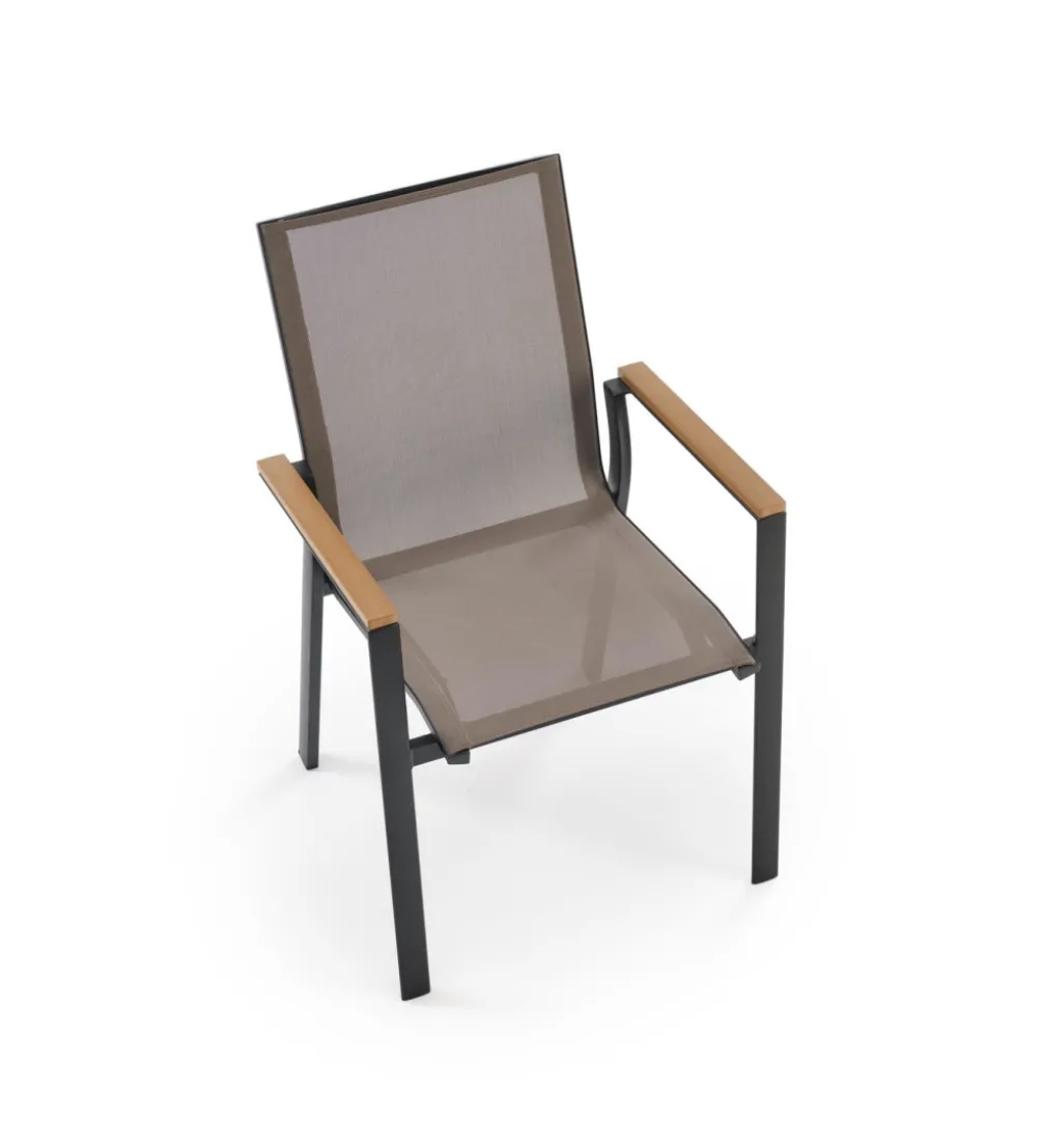 Krzesło ogrodowe FIERRO 88 cm czarny brązowy