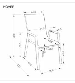 Krzesło ogrodowe HOVER 90 cm beżowe