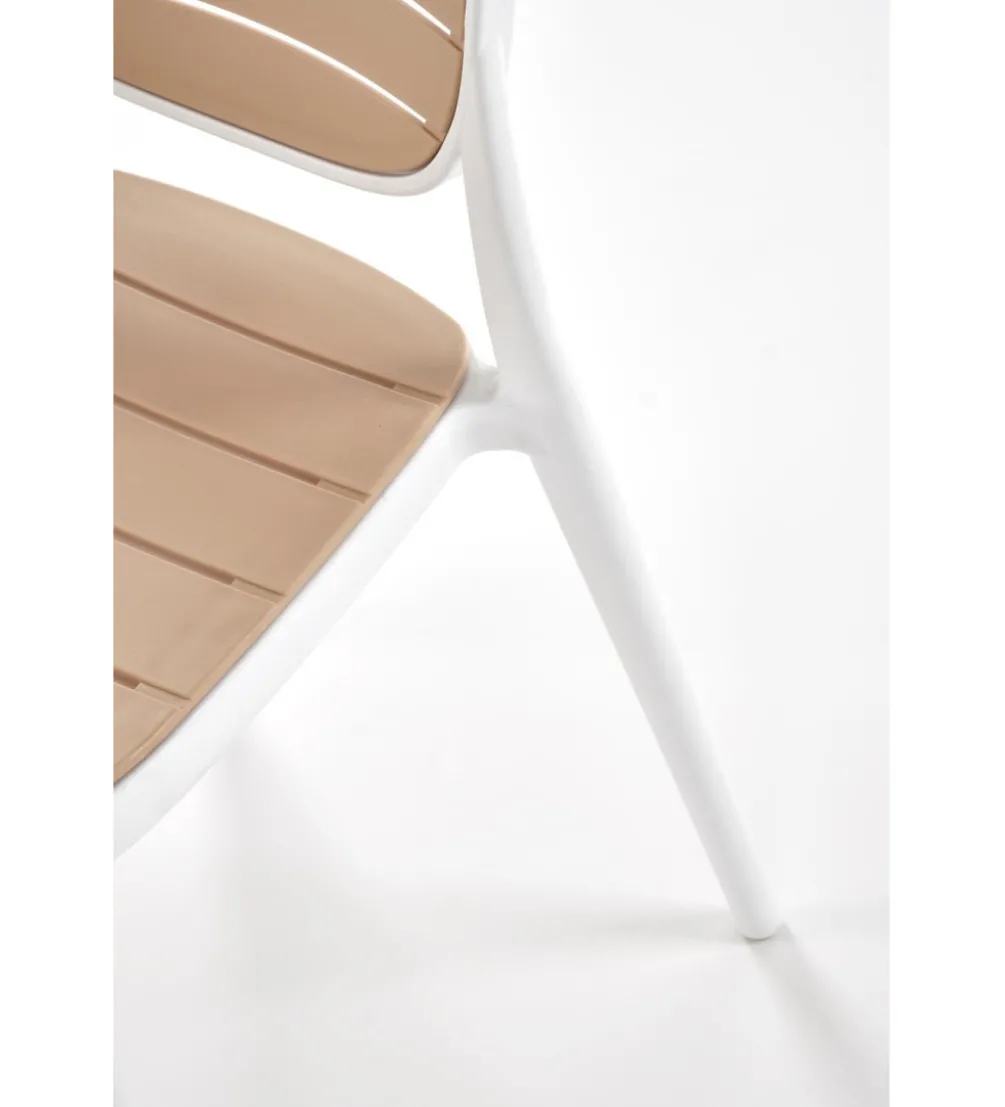 Krzesło ogrodowe K529 83 cm białe naturalne
