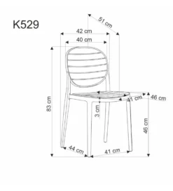 Krzesło ogrodowe K529 83 cm biały