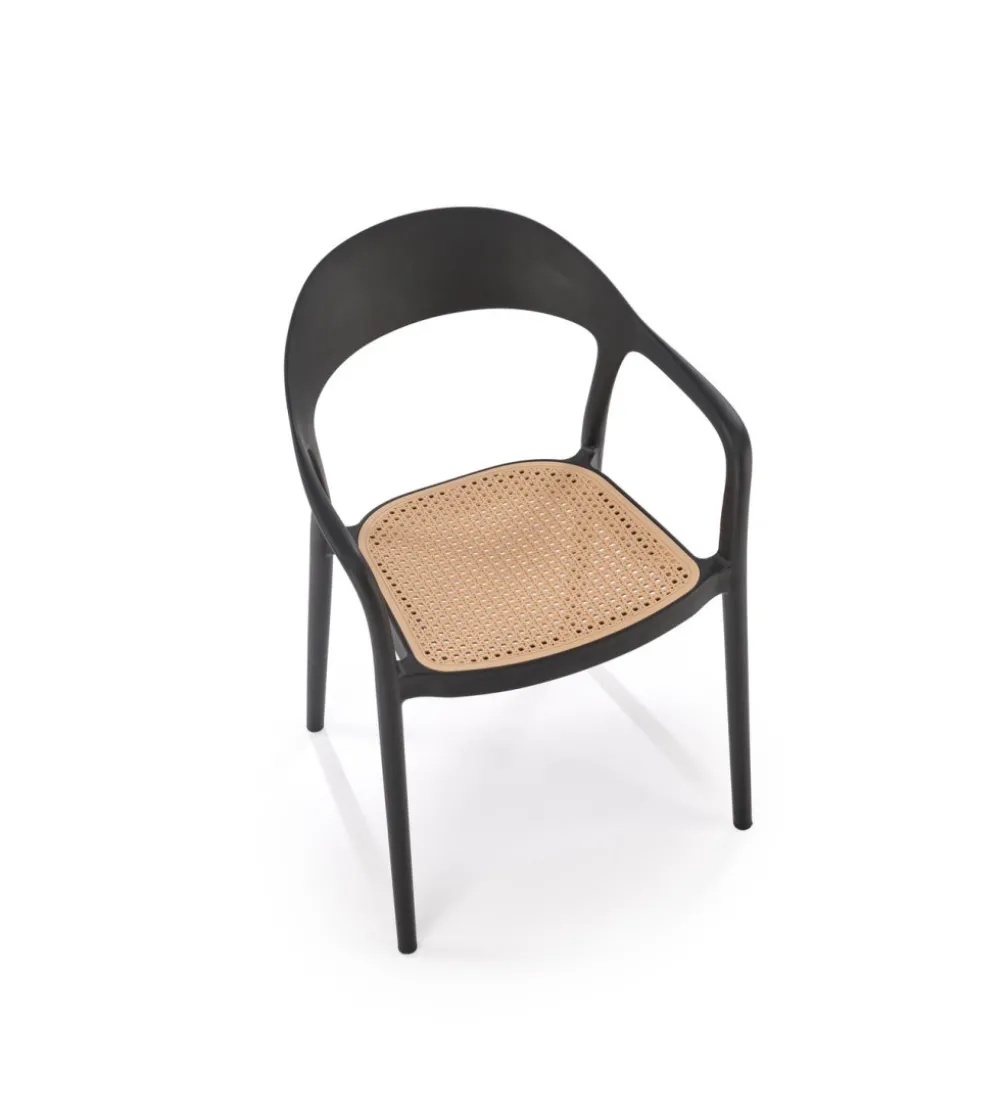 Krzesło ogrodowe K530 80 cm czarne naturalne