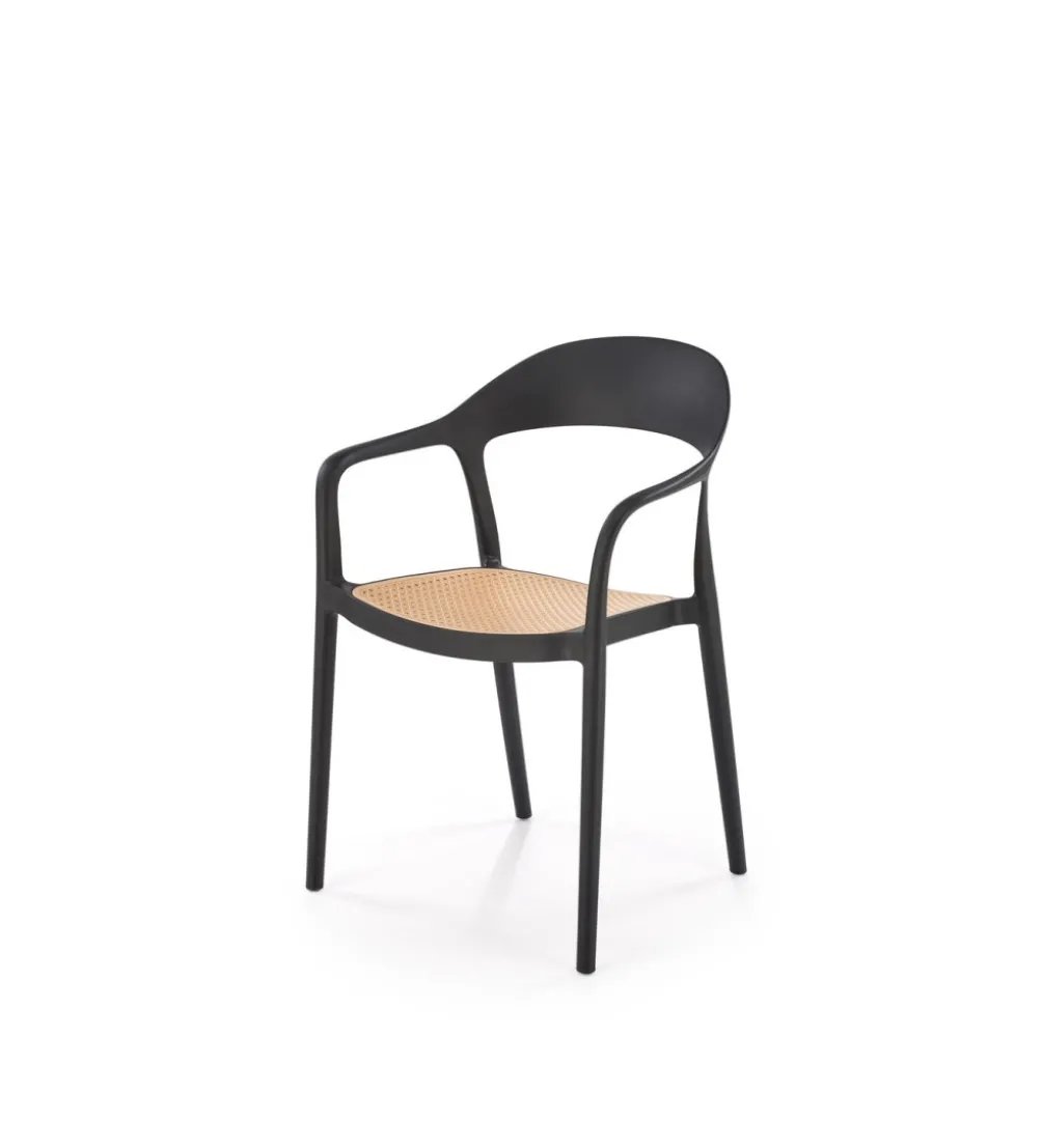 Krzesło ogrodowe K530 80 cm czarne naturalne