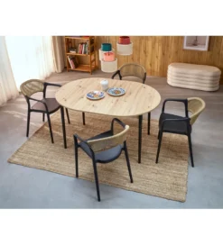 Krzesło ogrodowe K582 78 cm czarny naturalny