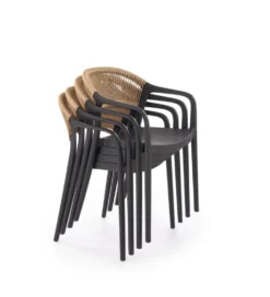 Krzesło ogrodowe K582 78 cm czarny naturalny